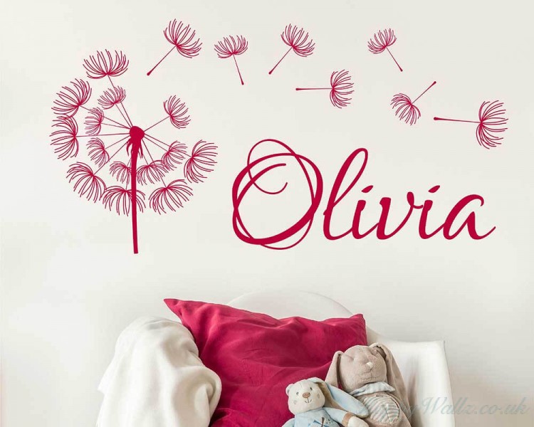 Dandelion with Personalized Name Decal